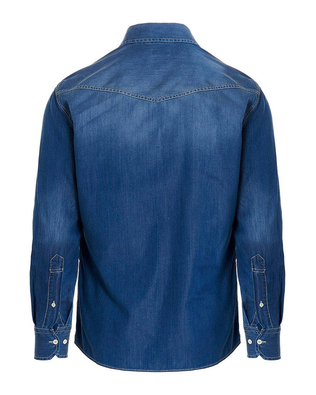 Brunello Cucinelli Blue Texan Shirt for men