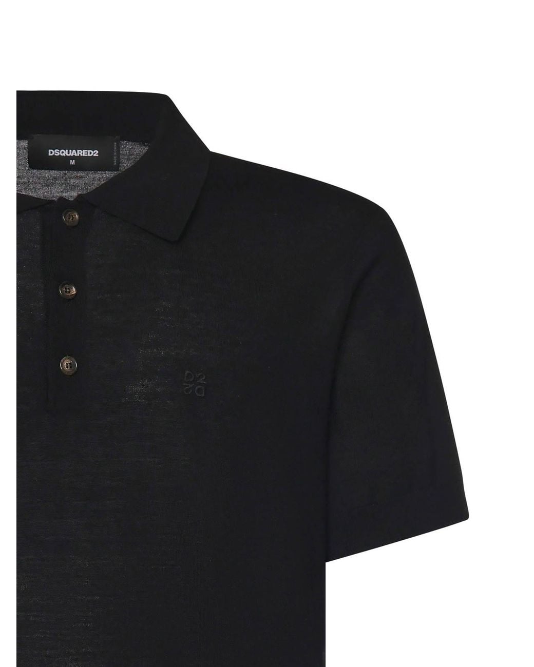 DSquared² Black Wool Polo for men