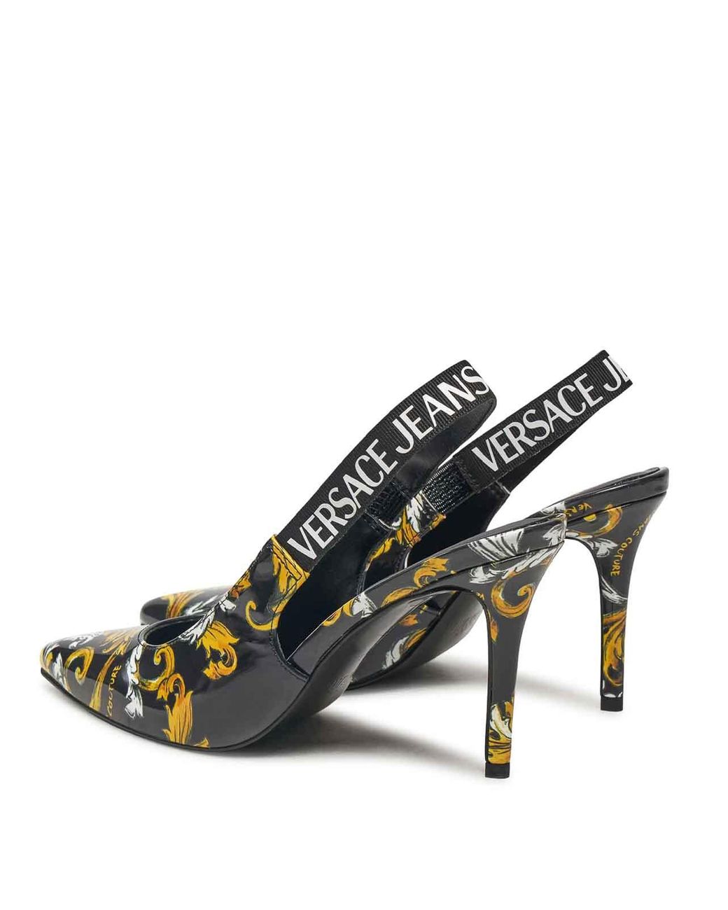 Versace Jeans Couture Metallic Baroque Sling Back