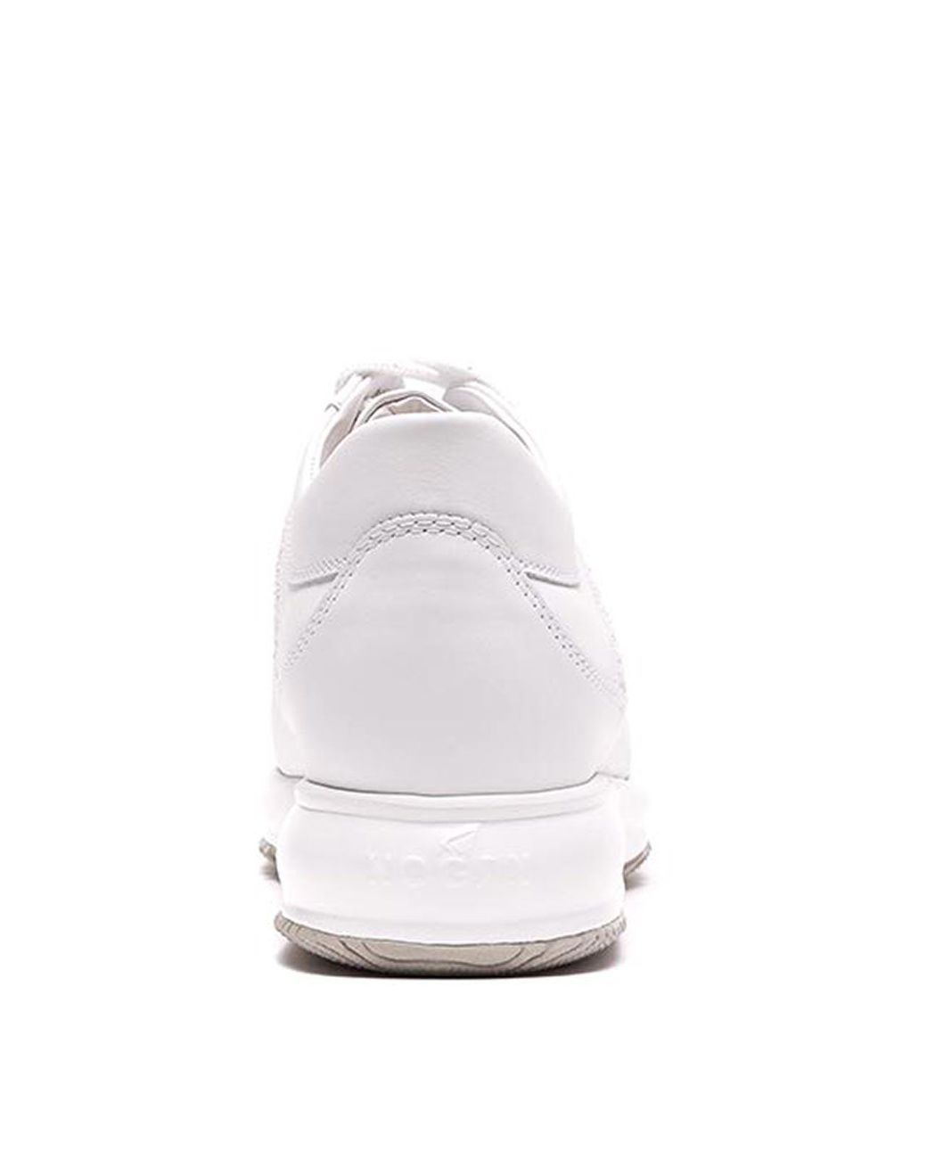 Hogan White Logo Round-Toe Sneakers