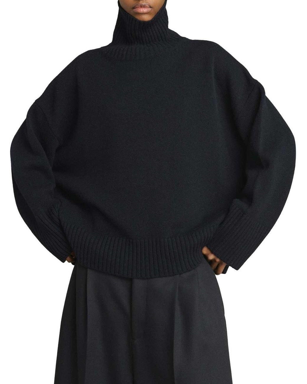 Soeur Blue William Ribbed Knit Turtleneck Sweater