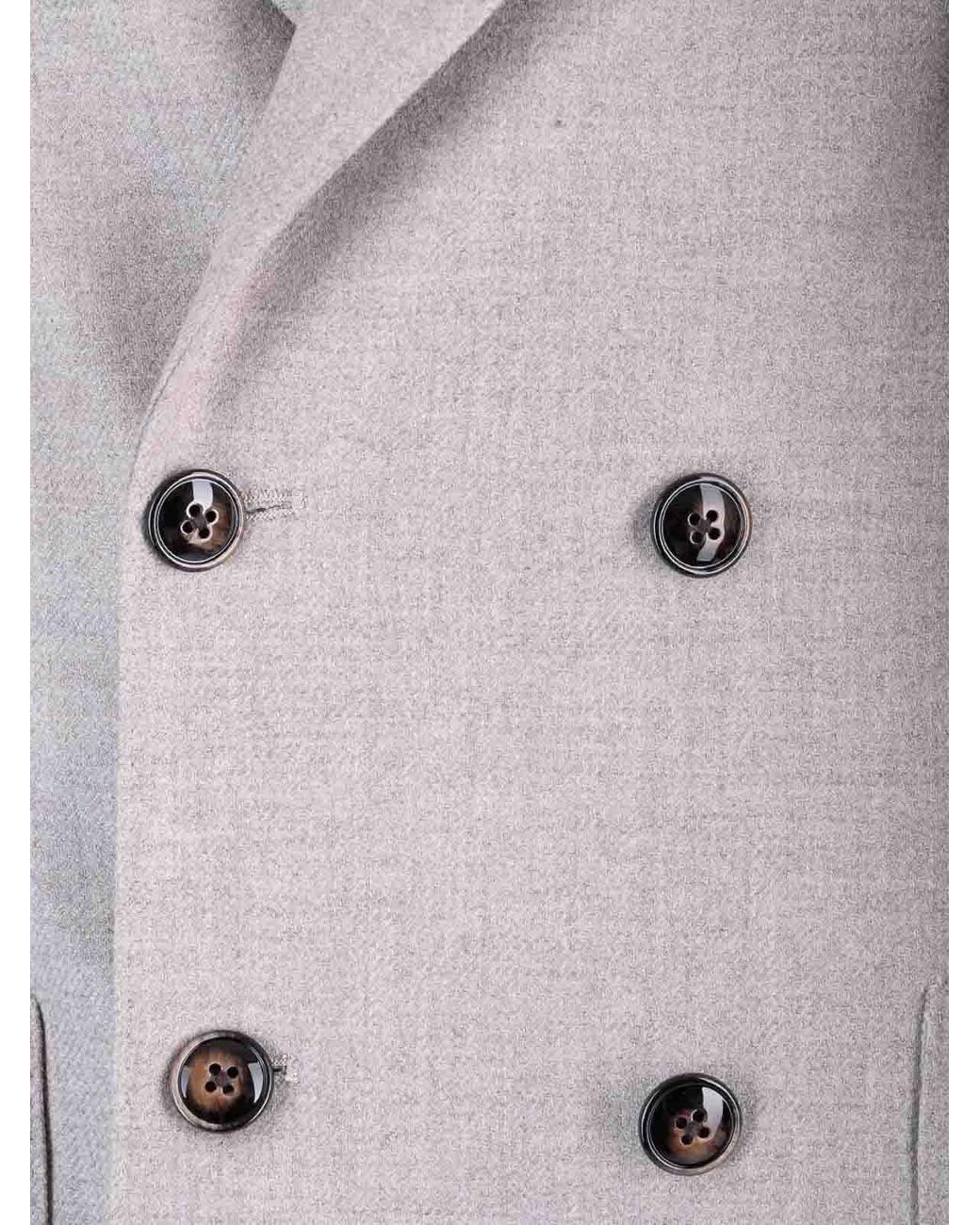 Barba Napoli Gray Easy Double Breasted Jacket for men