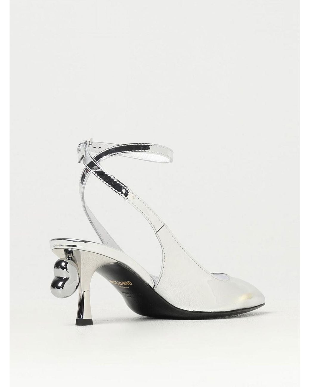 Moschino White Sling Back Cuore
