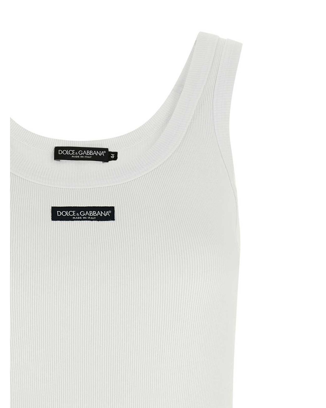 Dolce & Gabbana White Logo Patch Tank Top