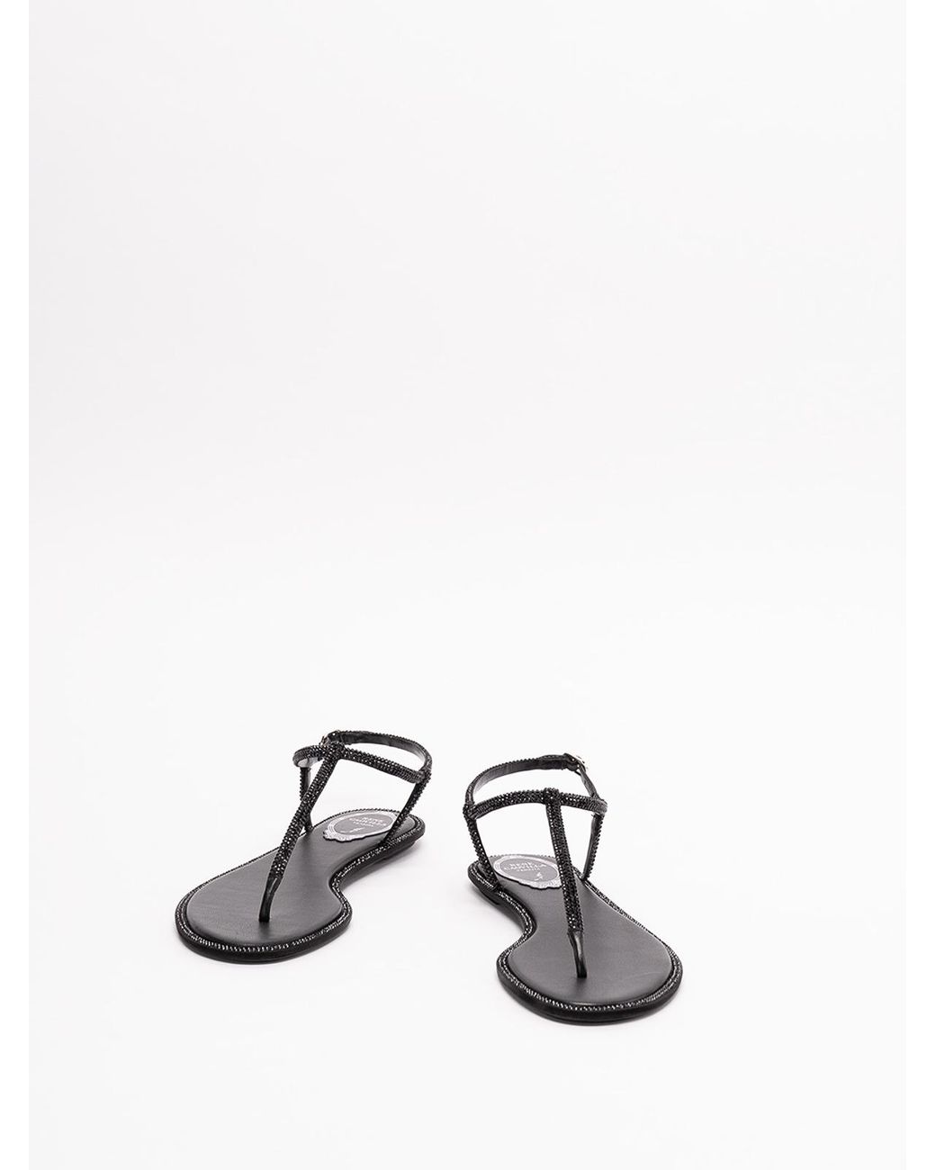 Rene Caovilla Brown Diana Flat Sandals