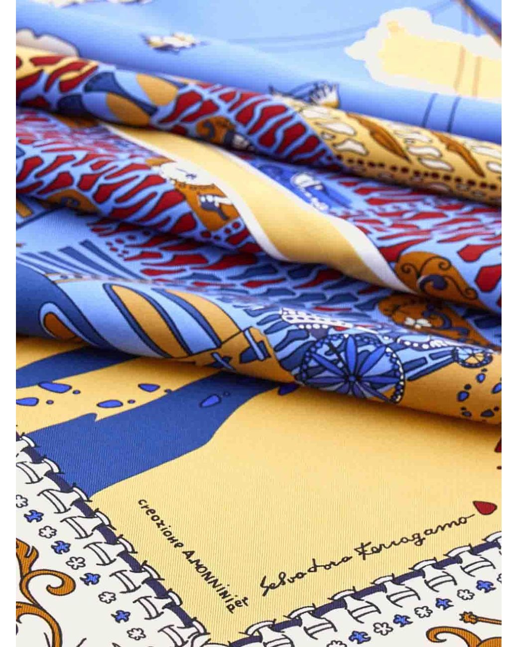 Ferragamo Blue Palazzo Spini Feroni Foulard
