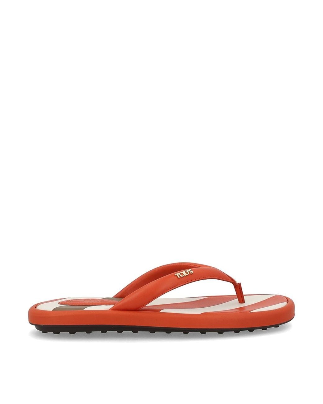 Tod's Red Flip-Flop Sandal With Logo