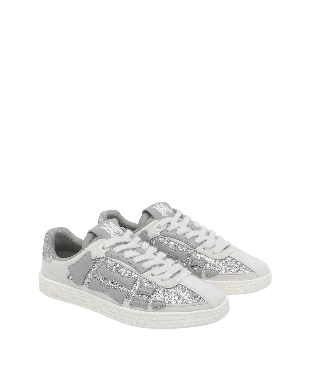 Amiri White Glitter Pacific Bones Sneakers