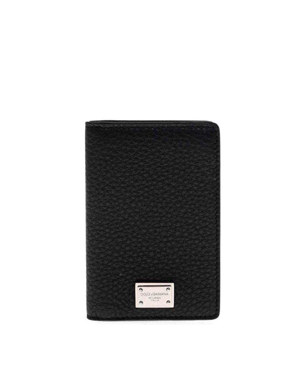 Dolce & Gabbana Black Bifold Wallet With Logo Plaque for men