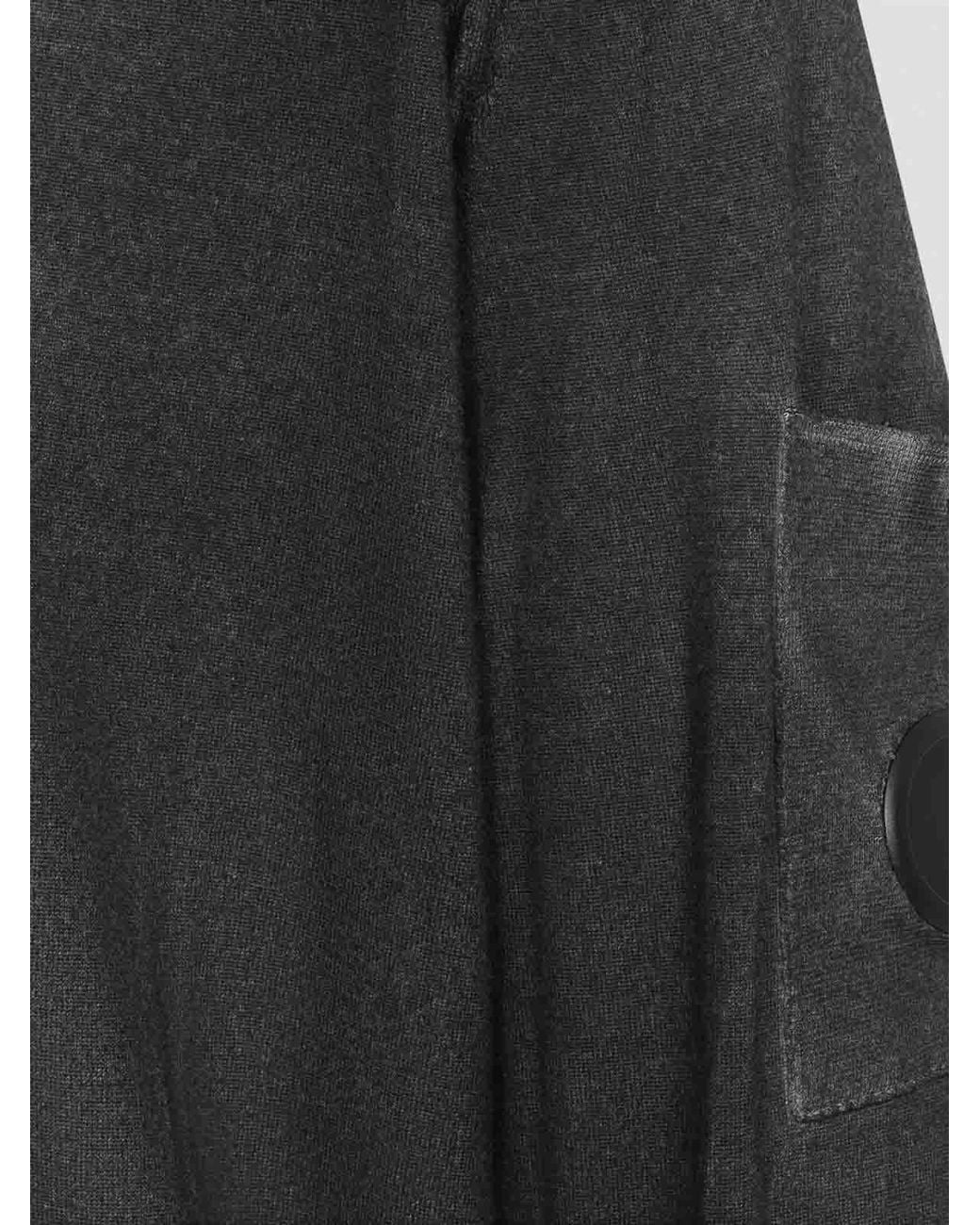 C P Company Gray Cp Company Merino Wool Re-Colour Crewneck for men