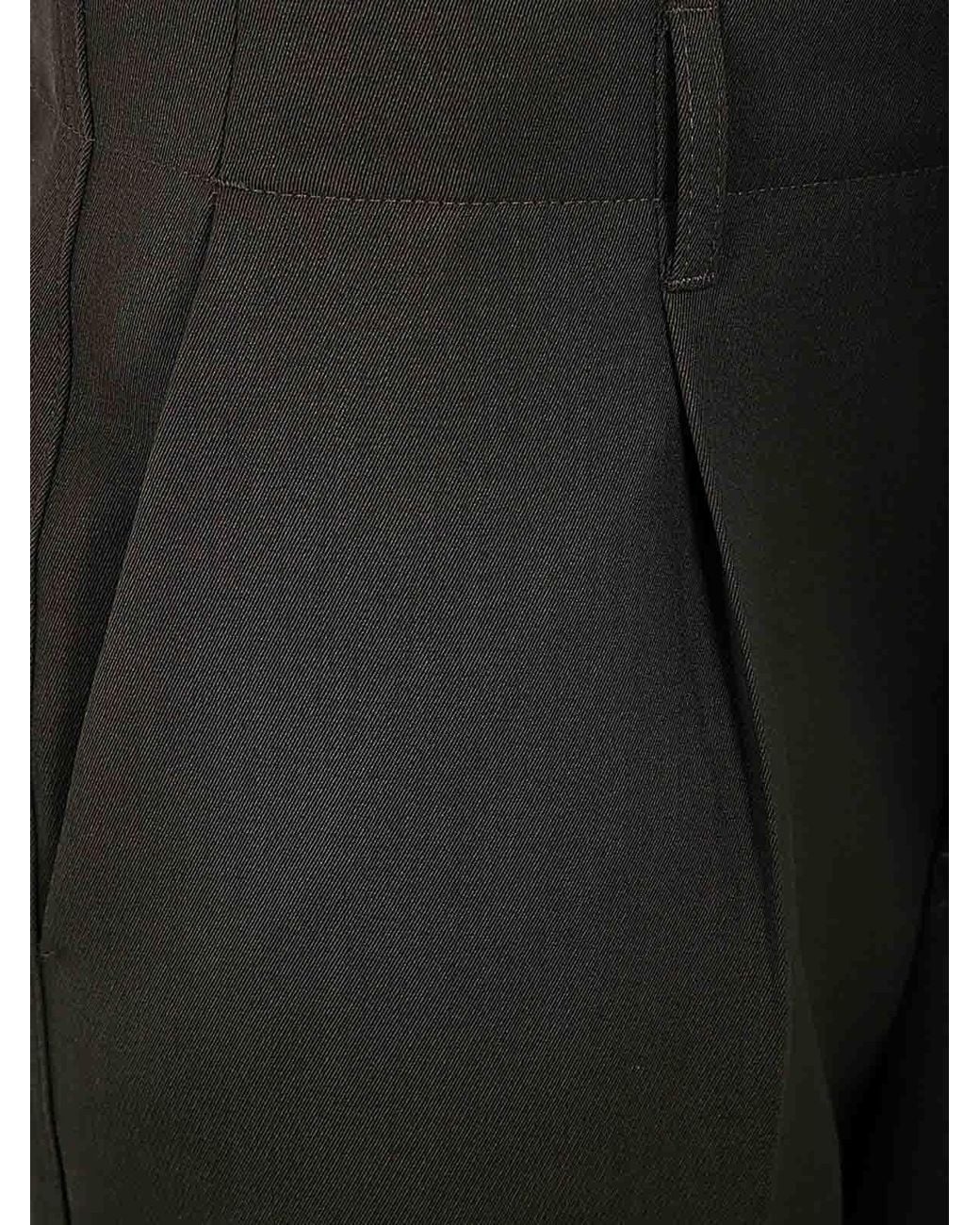 Zegna Black Pleat Detailed Tapered Pants for men