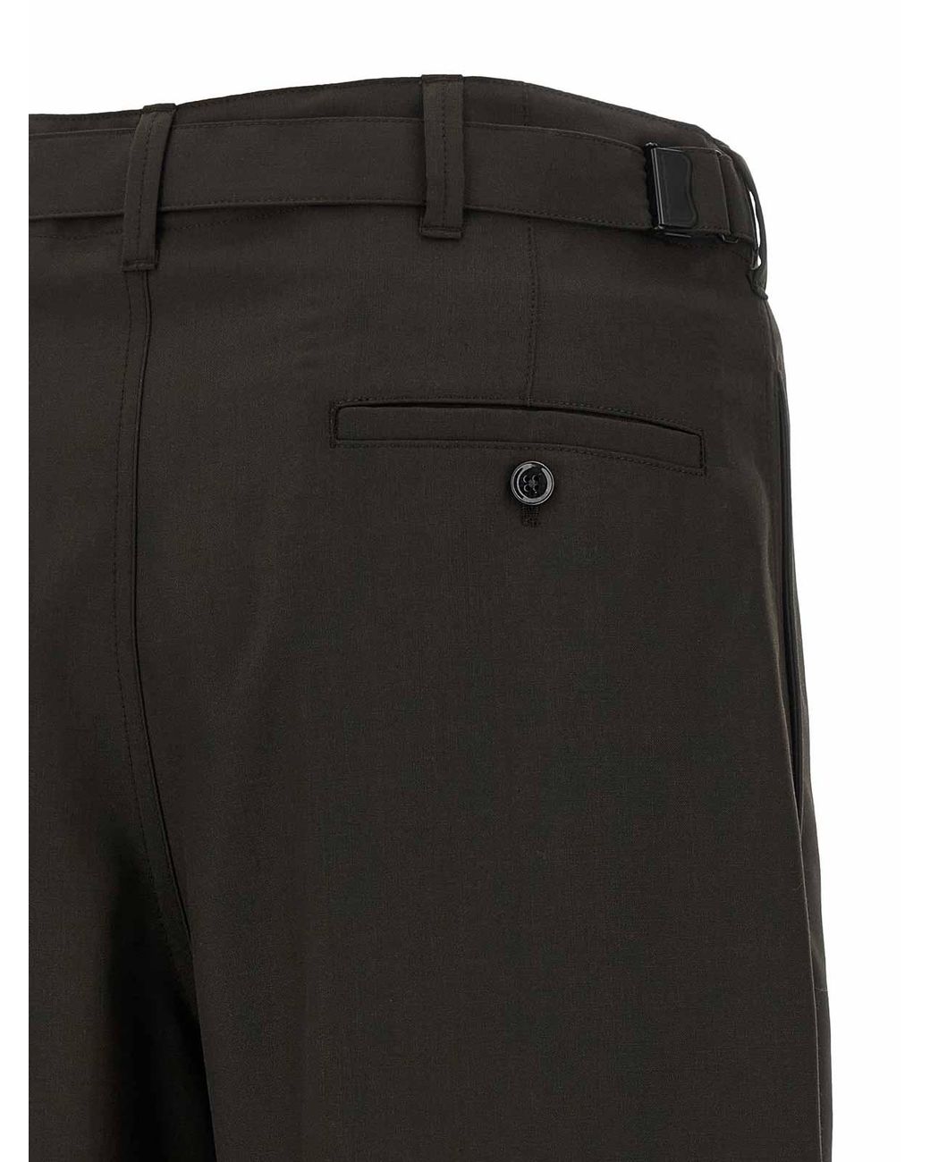 Lemaire Black Single Pleat Pants for men