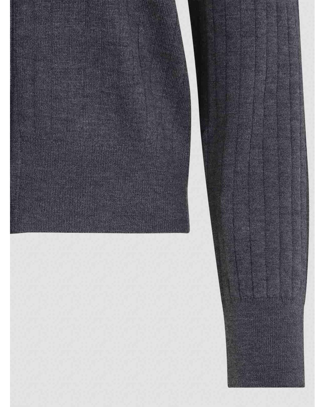 Bottega Veneta Blue Wool Ribbed Cardigan