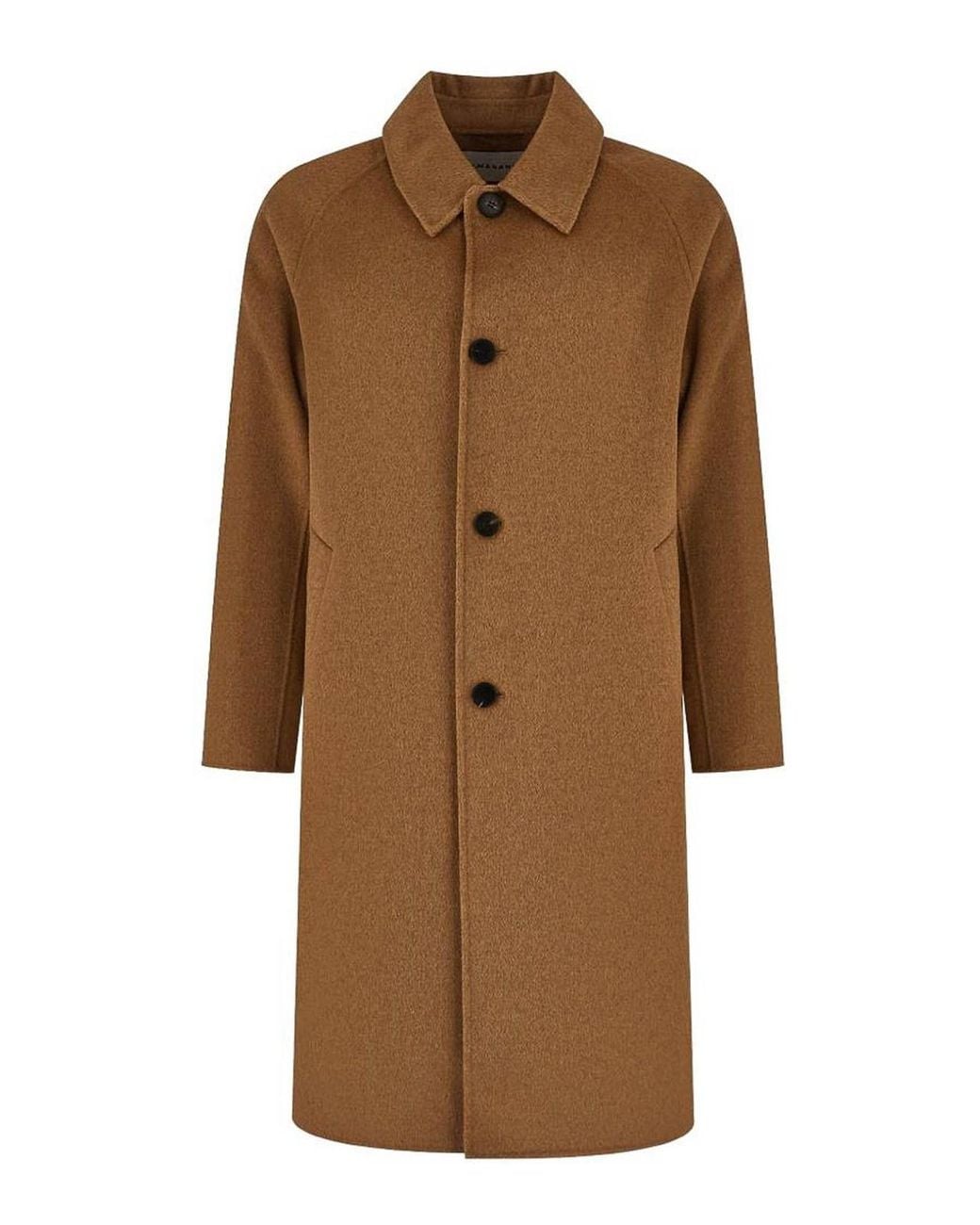 Amaranto Brown Wool And Cashmere Coat for men