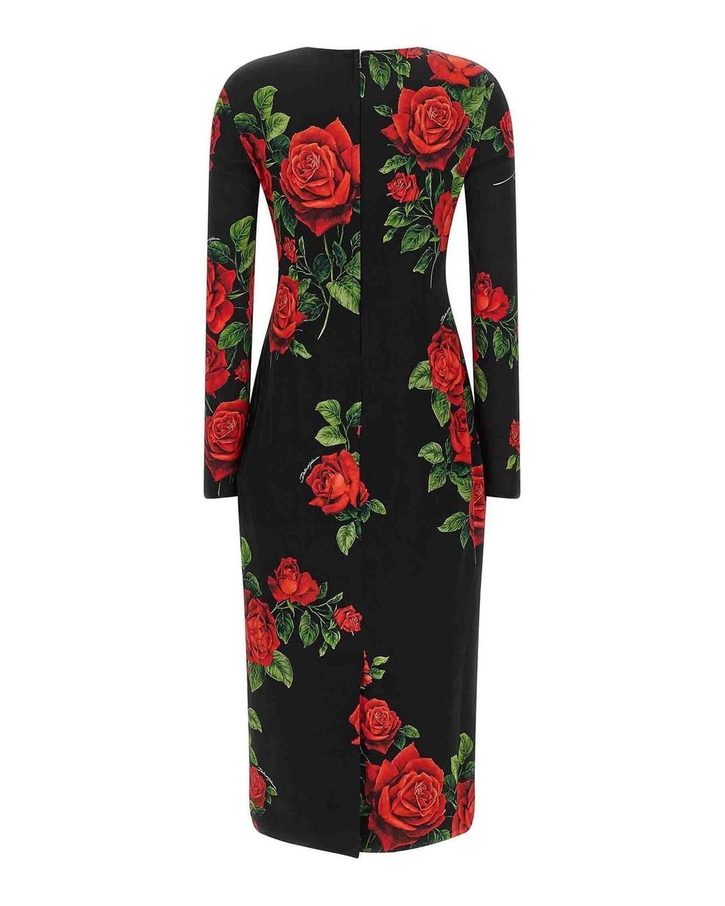 Dolce & Gabbana Red Rose Longuette Dress