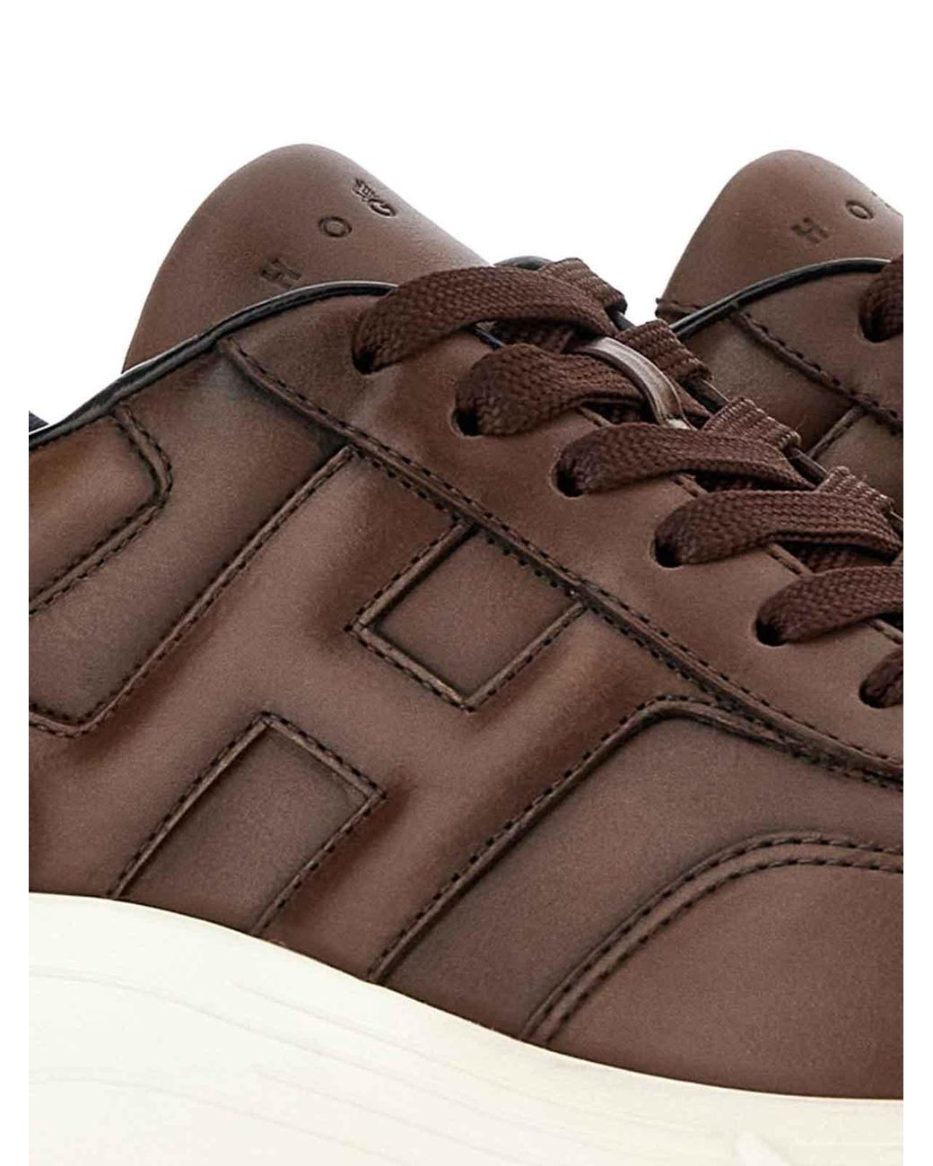 Hogan Brown Hyperlight Nappa Leather Sneakers for men