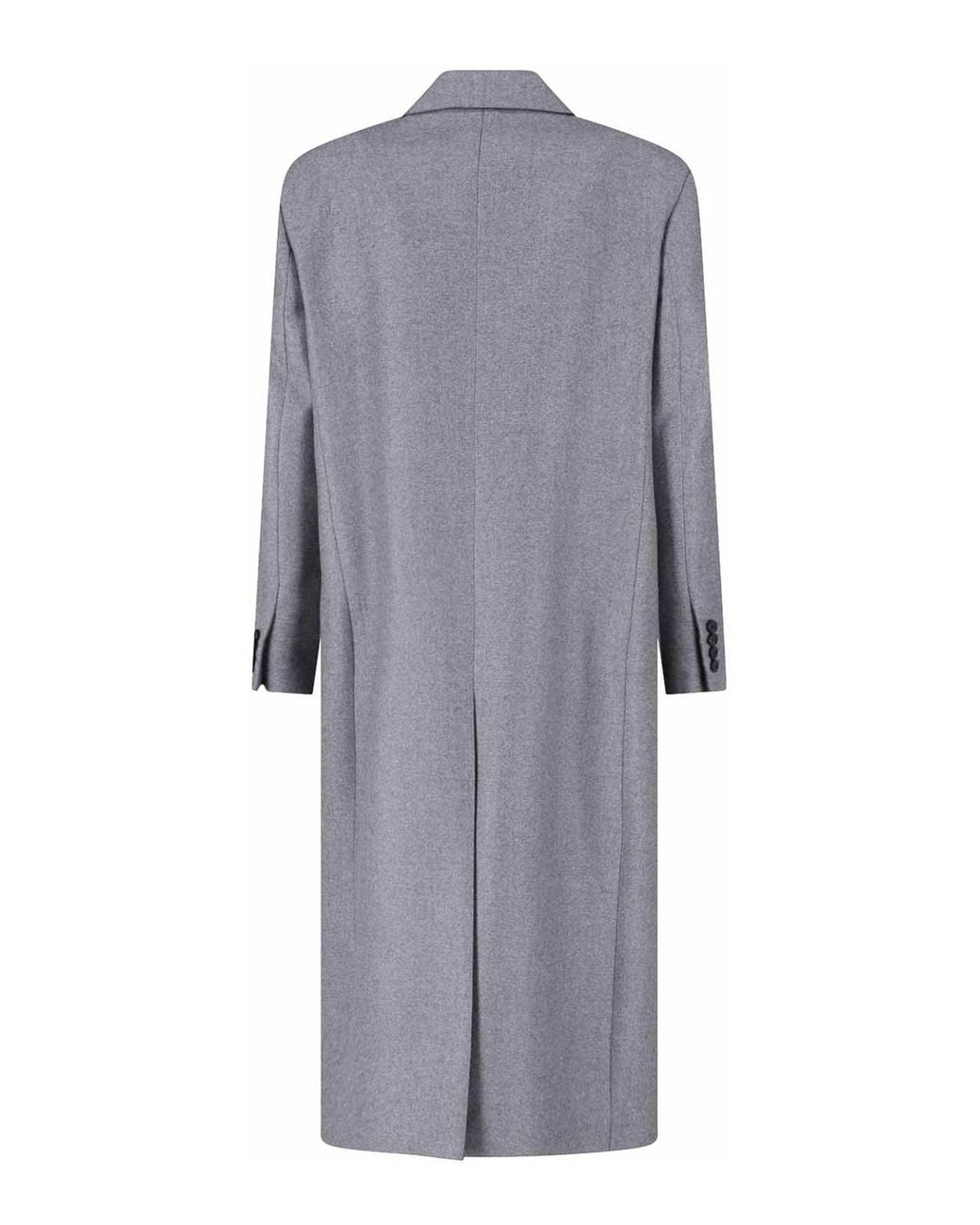 Lardini Gray Double-Breasted Cashmere Coat