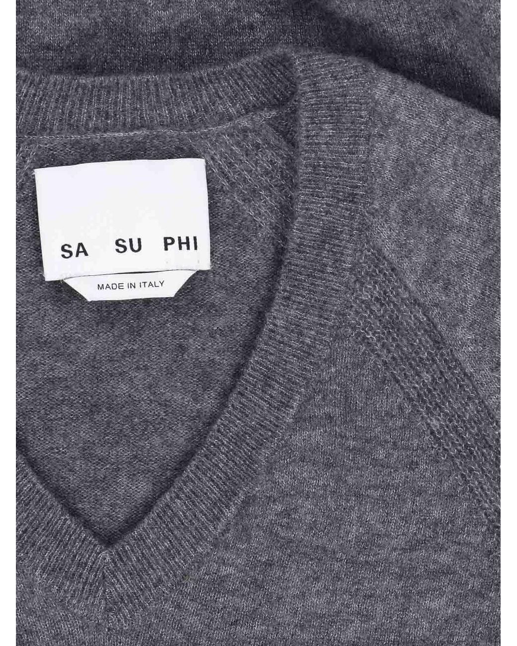 Sa Su Phi Gray Cashmere And Silk Sweater