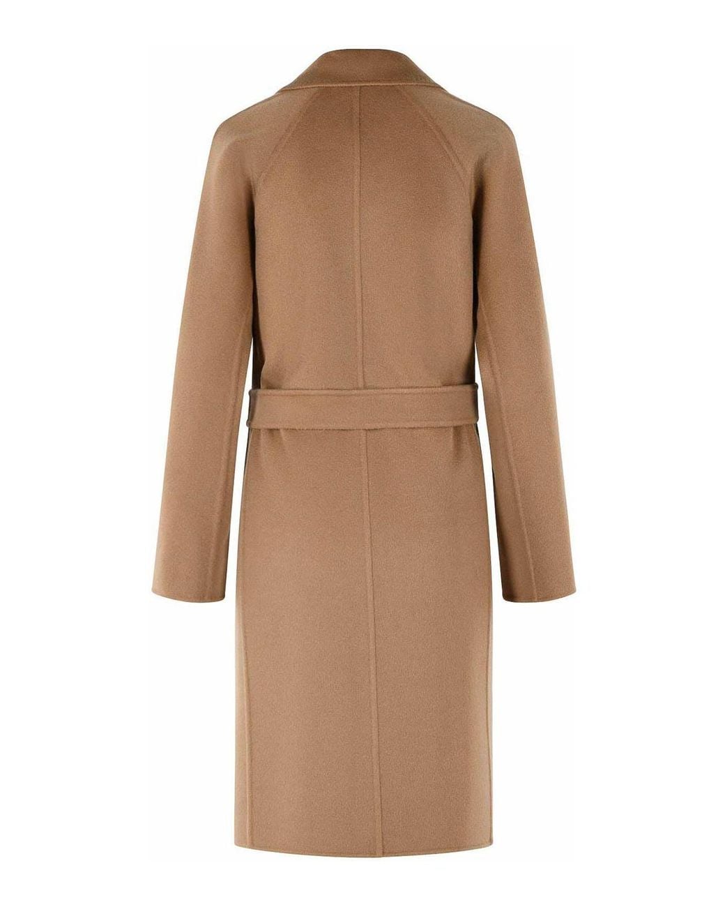 Max Mara Natural Aceri Camel Cashmere Wrap Coat