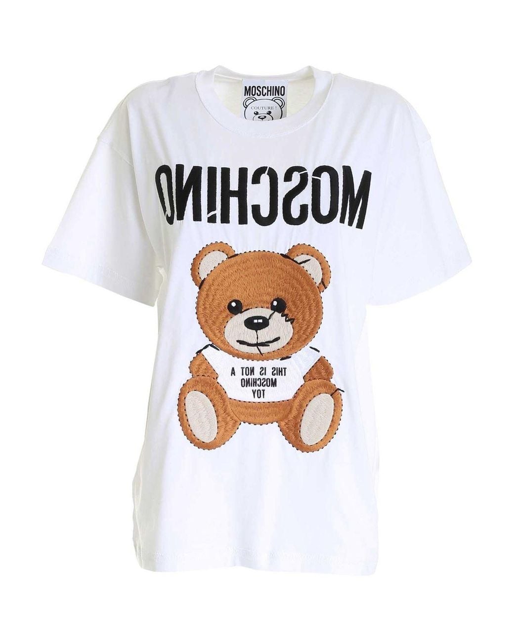 Moschino White Inside Out Teddy Bear T-Shirt