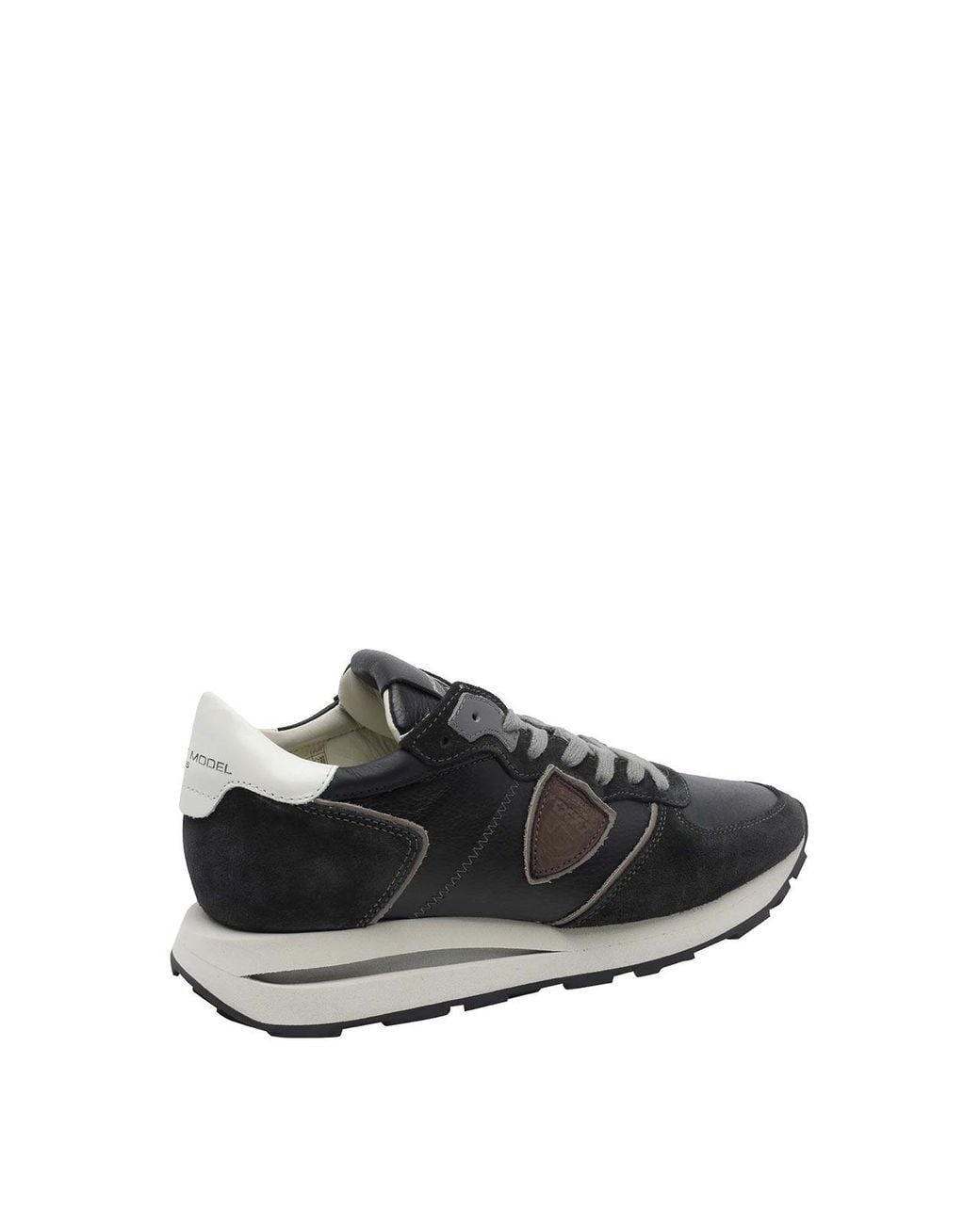 Philippe Model Black Tropez Haute Suede Low-Top Sneakers With Serrated Sole for men