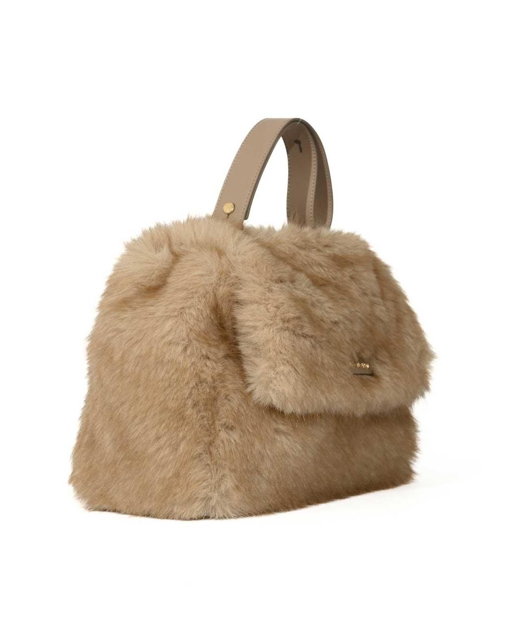 Orciani Natural Sveva Furry Midi Shoulder Bag
