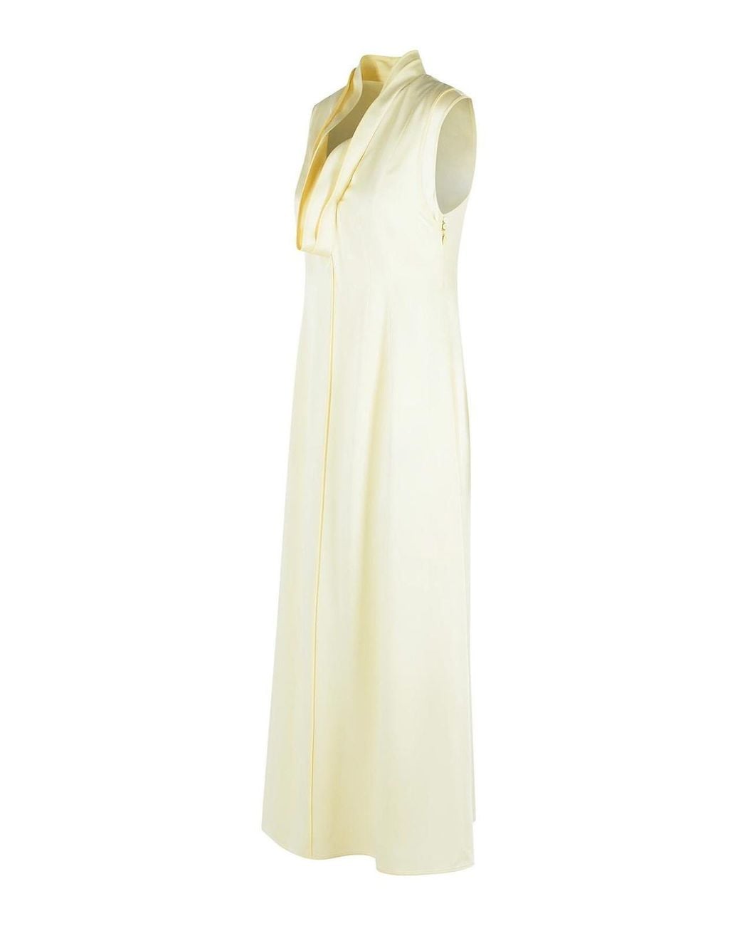 Jil Sander White Ivory Acetate And Viscose Dress