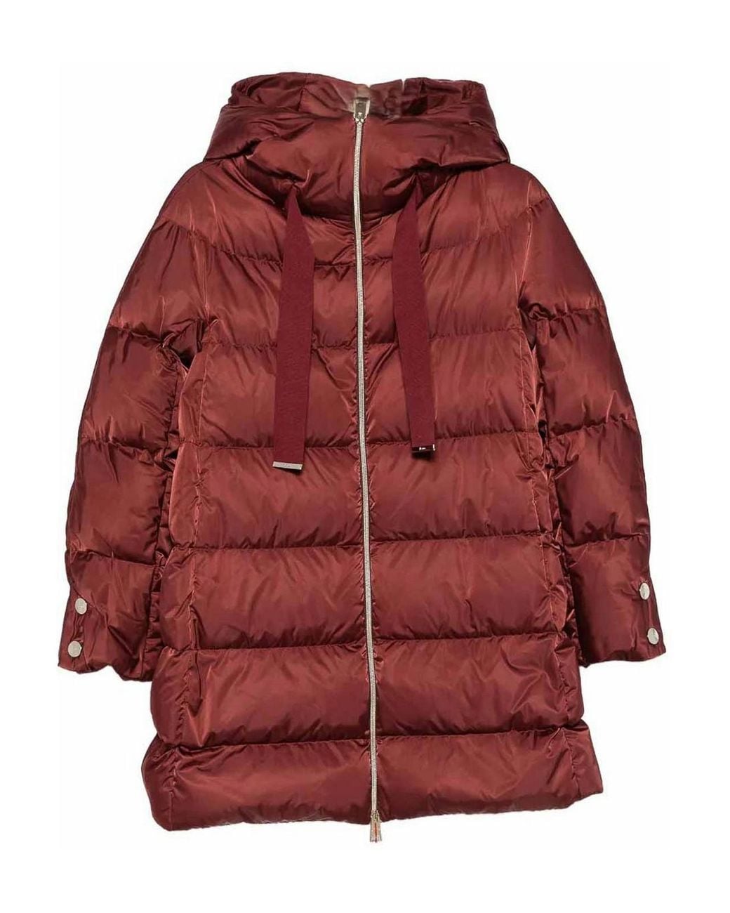 Herno Red Hooded Quilted Coat