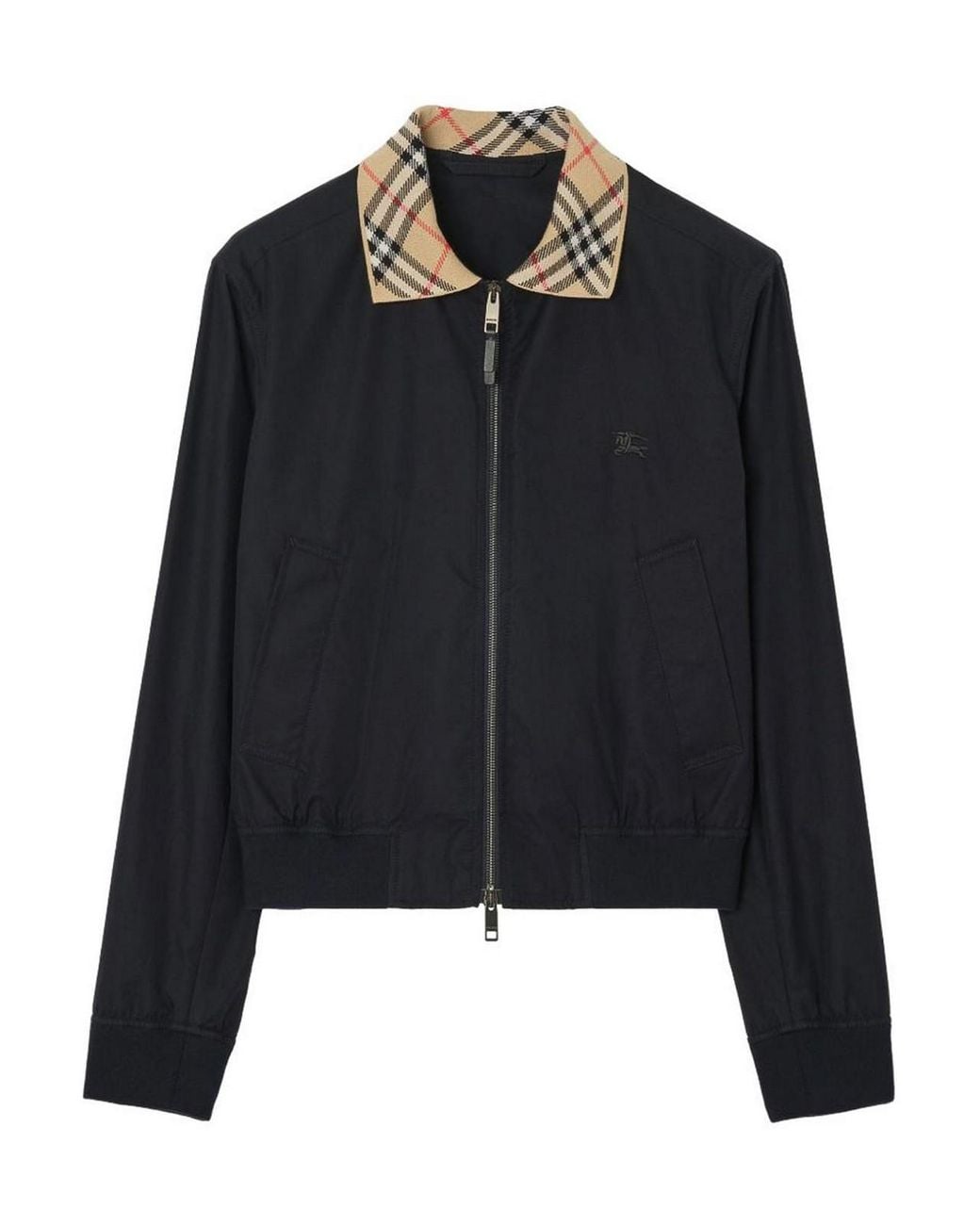 Burberry Black Gabardine Glenfields Harrington Jacket for men