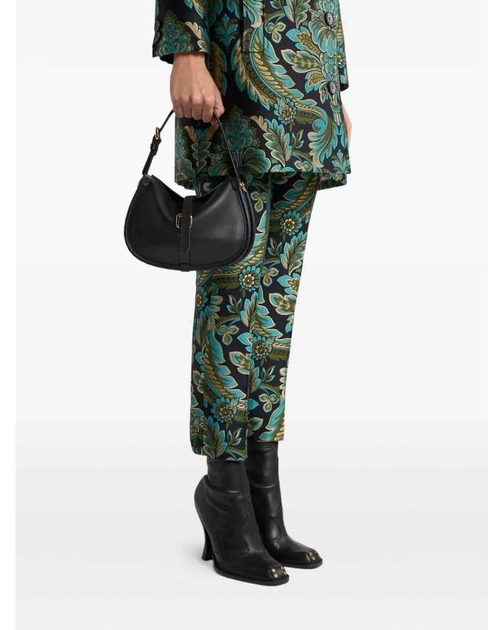 Etro Black Small Leather Crossbody Bag