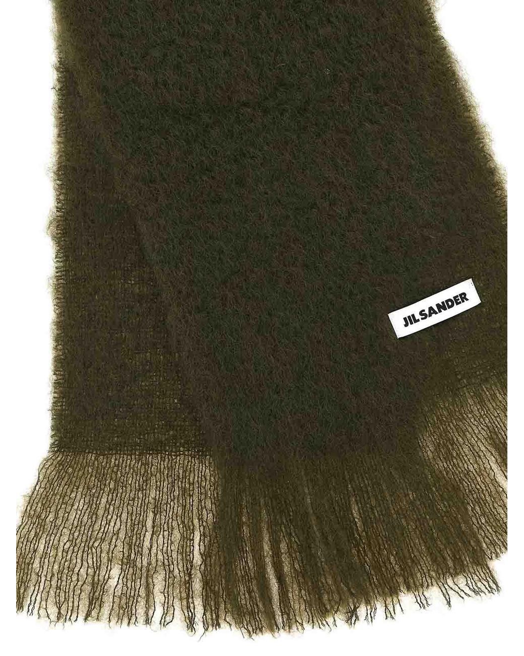 Jil Sander Green Mohair Scarf