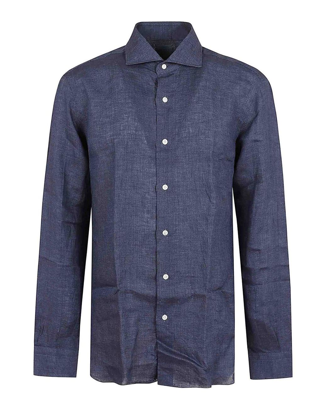 Barba Napoli Blue Neck Shirt for men