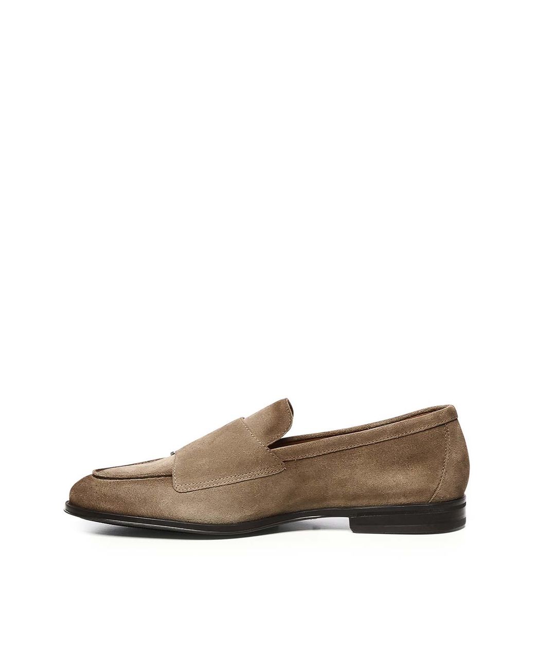 Doucal's Brown Double Buckle Leather Moccasin for men