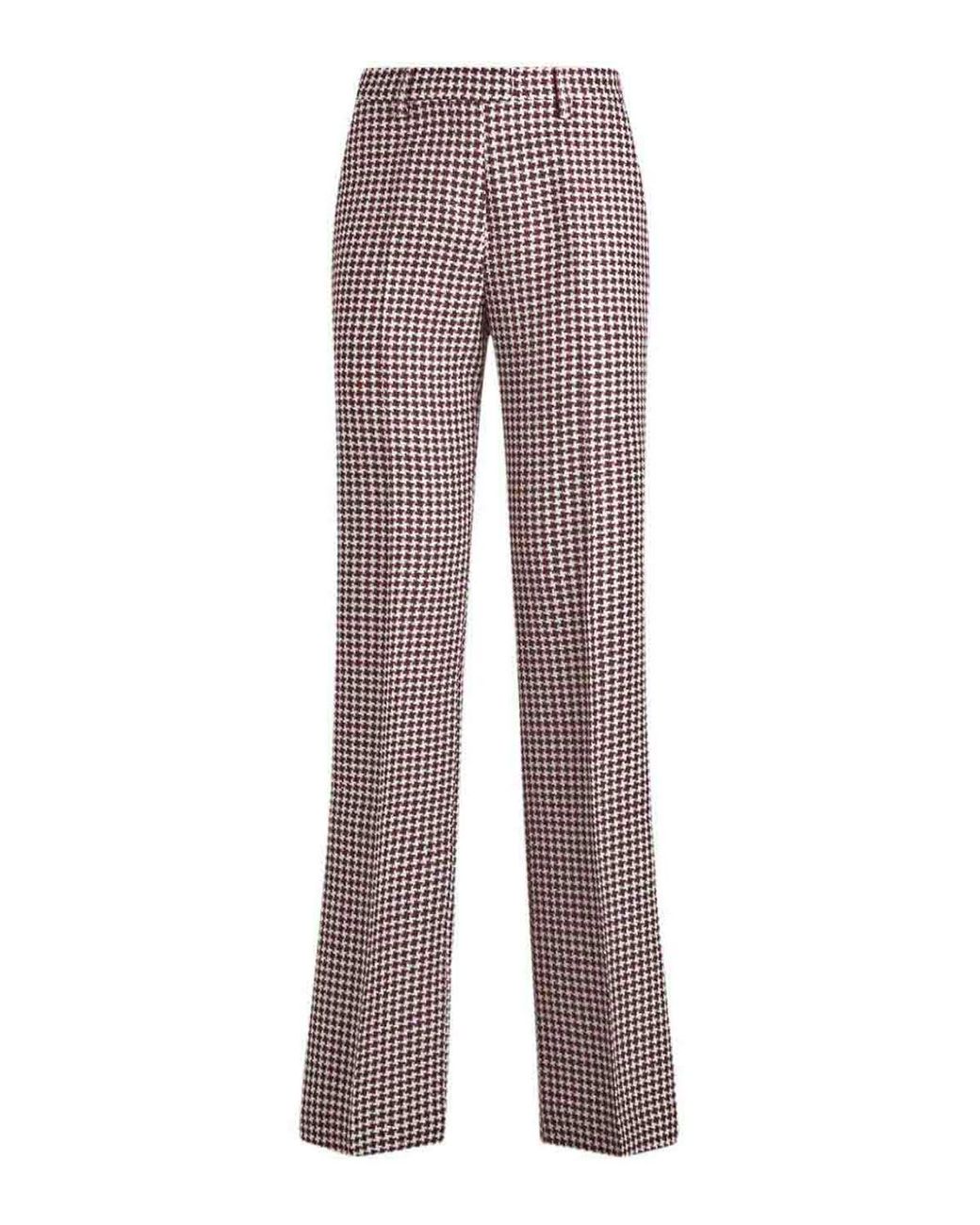 Etro Purple Houndstooth Patterned Trousers