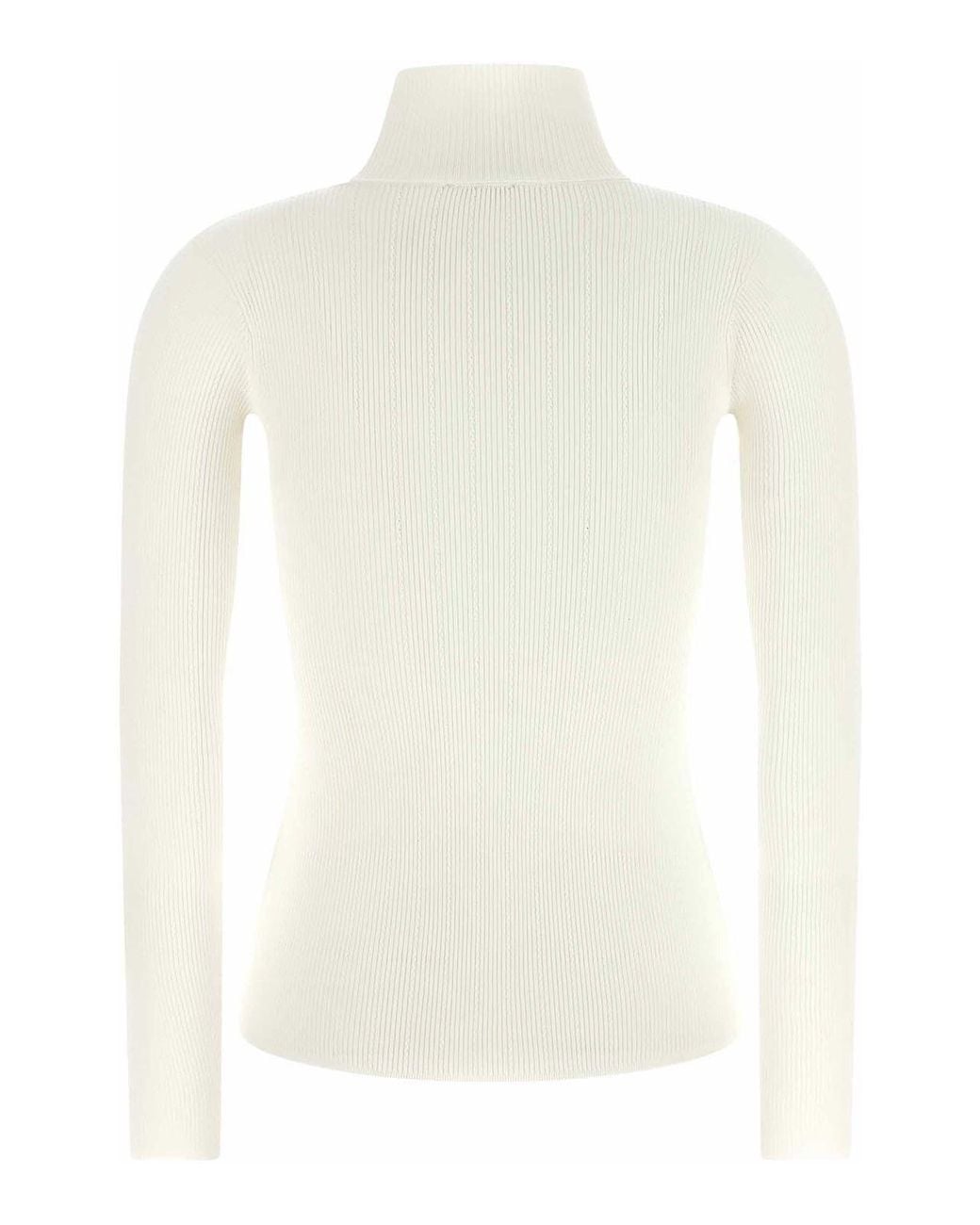 Elisabetta Franchi White Turtleneck Embroidery Jour
