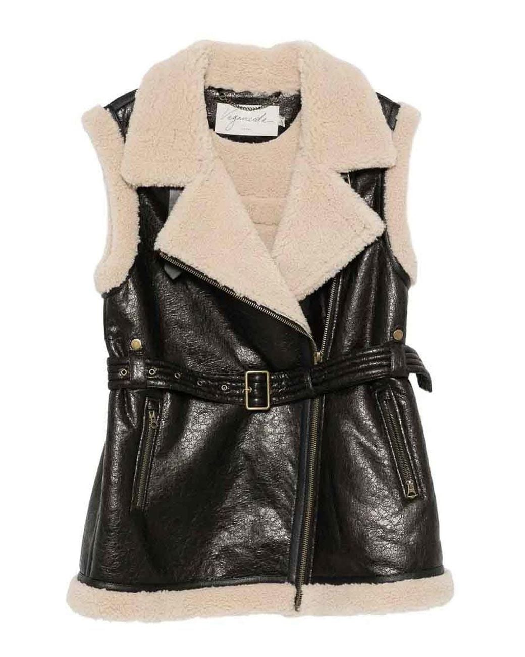 Urbancode Black Jacket Faux-Leather Waist Jacket