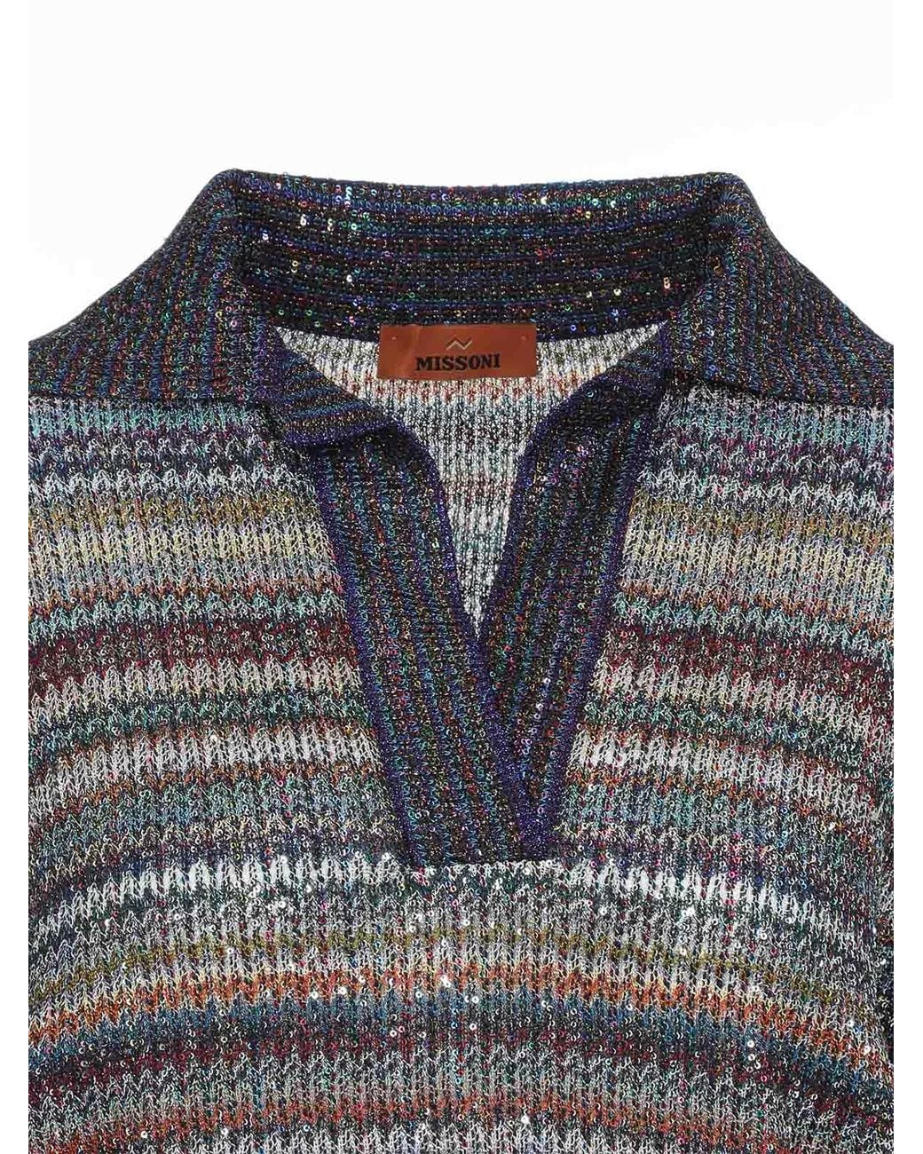Missoni Gray Caperdoni Knit Polo