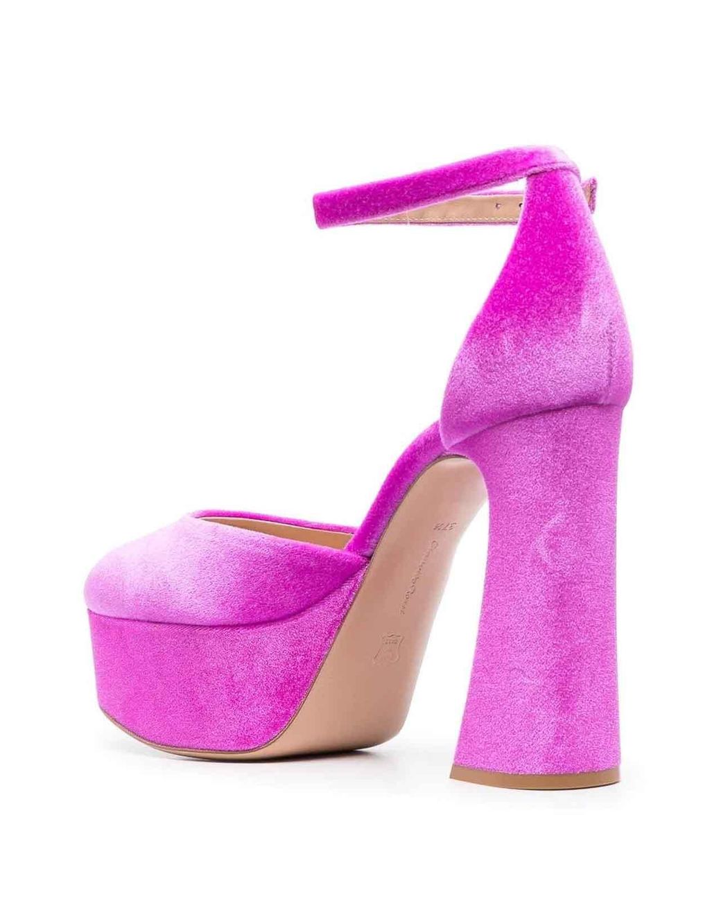 Gianvito Rossi Pink Chenille Pumps