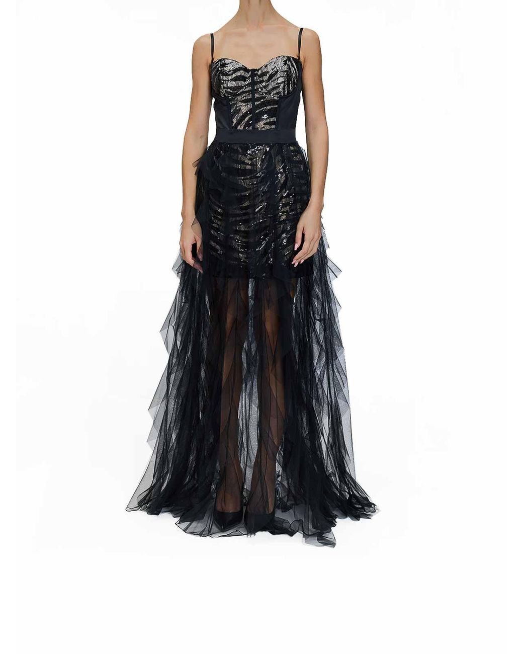 Just Cavalli Blue Long Sequin Dress