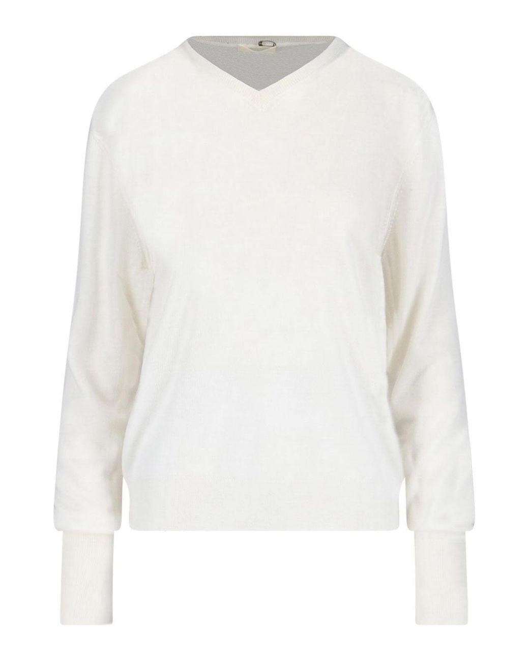Ma'ry'ya White Virgin Wool And Silk Blend Sweater