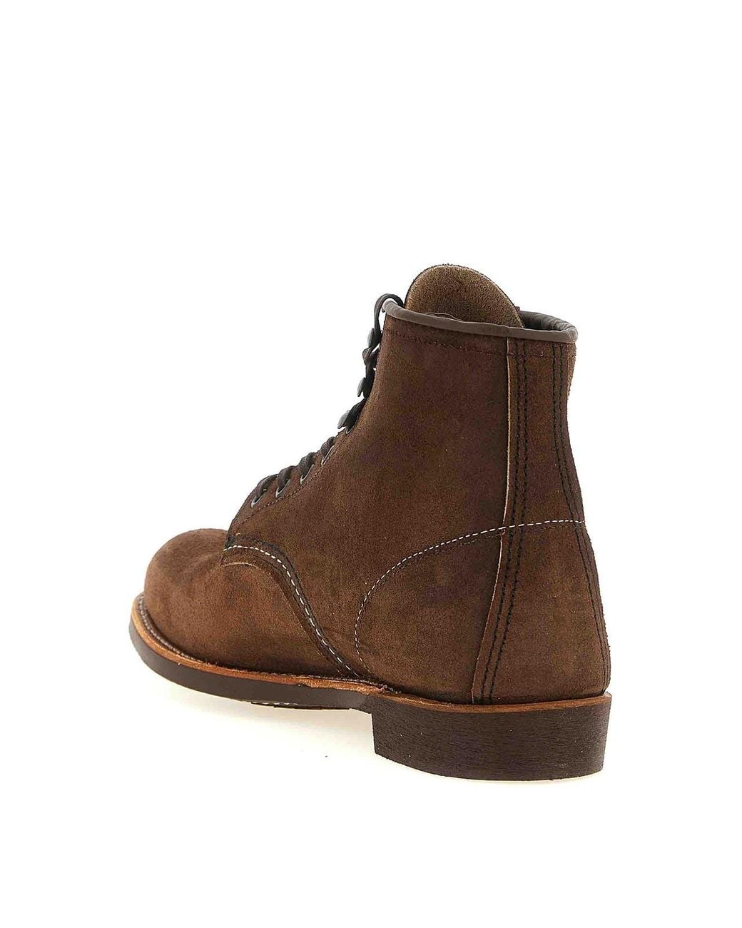 Red Wing Brown Blacksmith Lace-Up Ankle Boots for men