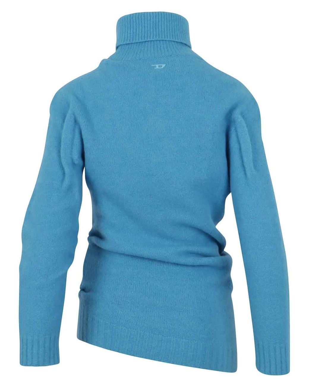 DIESEL Blue High Neck Button Up Sweater