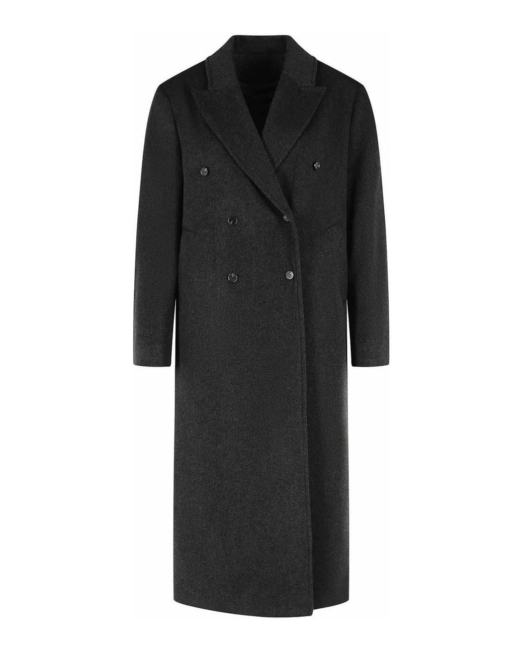 Loulou de Saison Black Double-Breasted Virgin Wool And Cashmere Coat