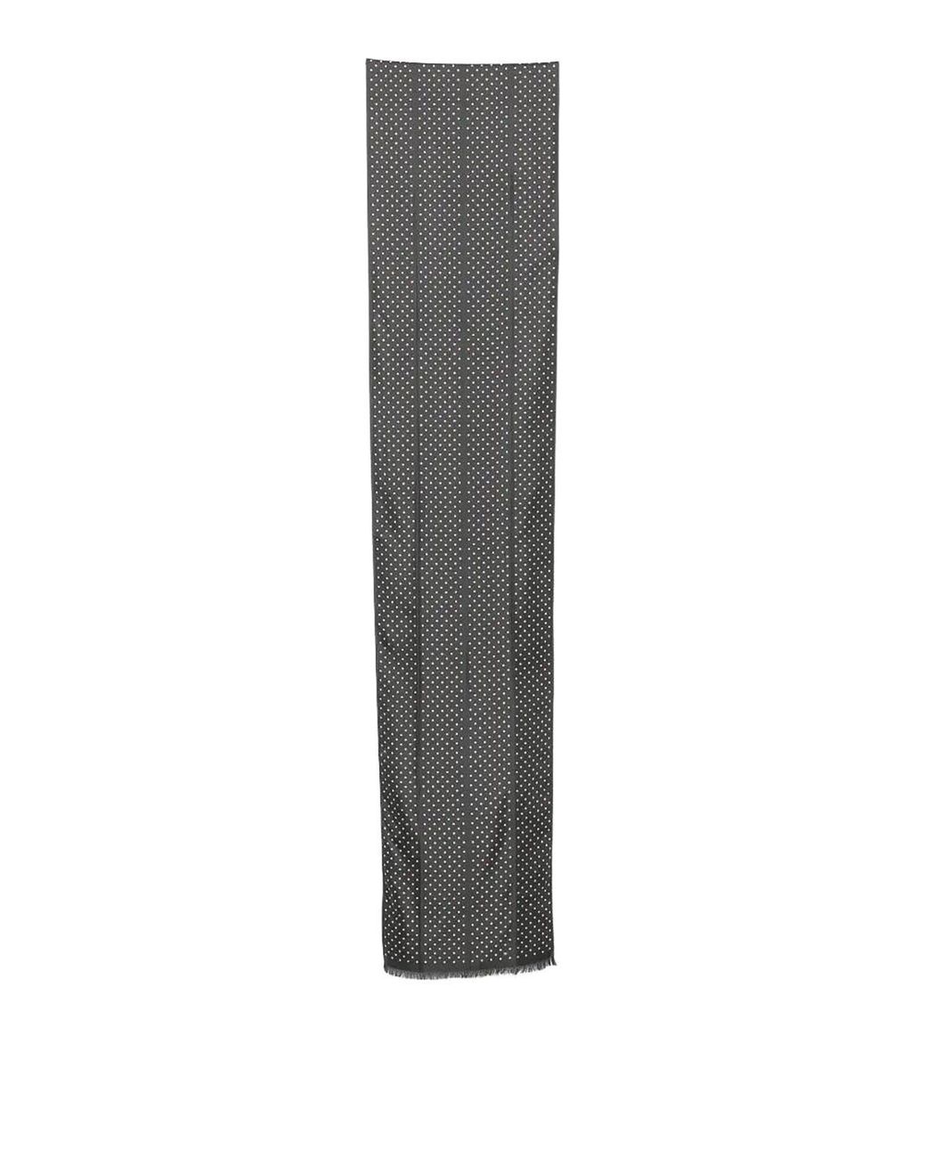 Tom Ford Gray Silk Large Polka Dot Scarf Cm 6X222 for men