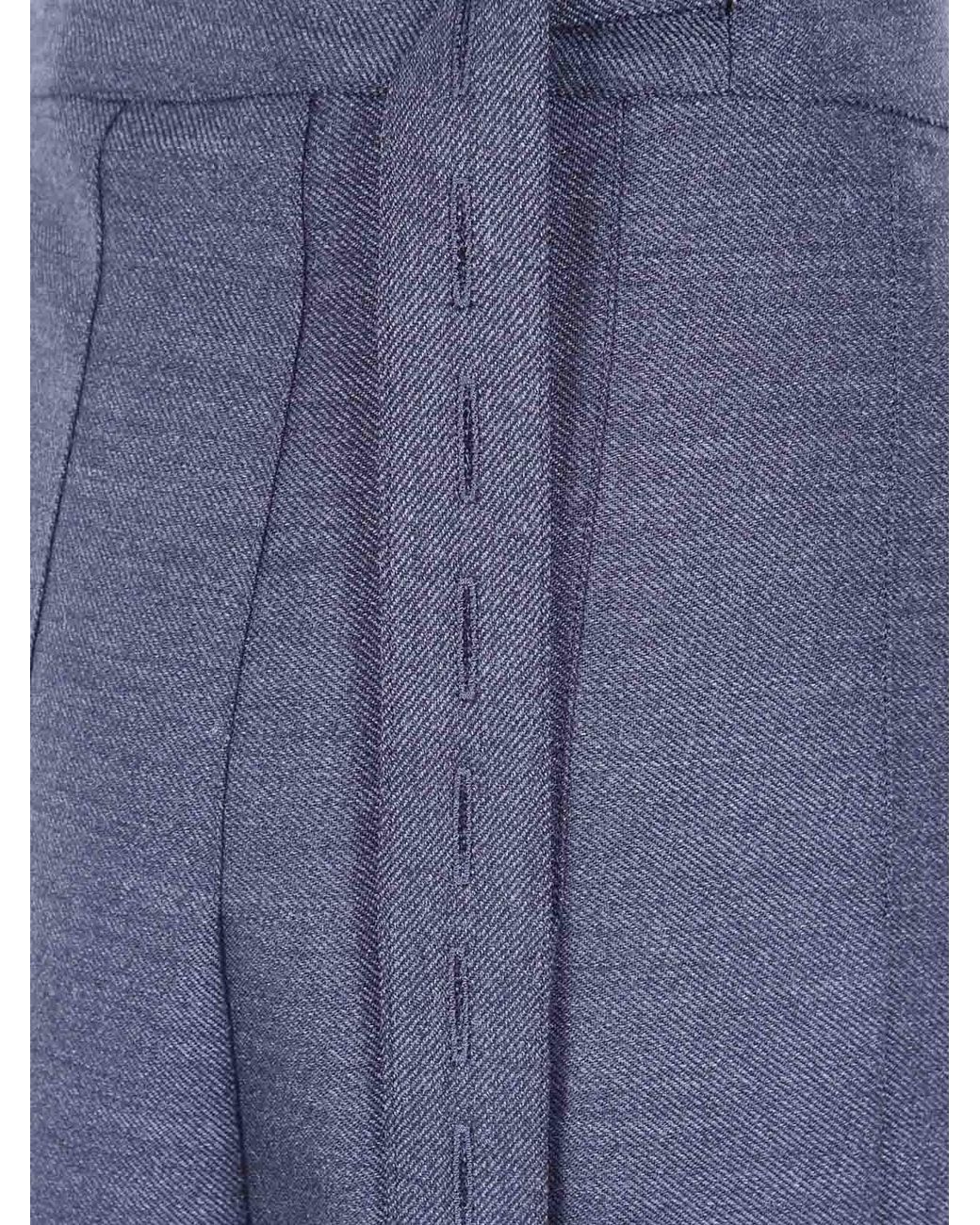 Rohe Blue Pleated Wrap Skirt