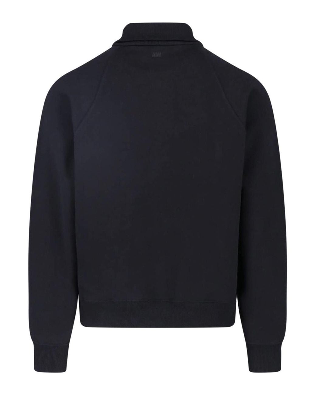 AMI Blue Cotton Zip-Up Sweatshirt for men