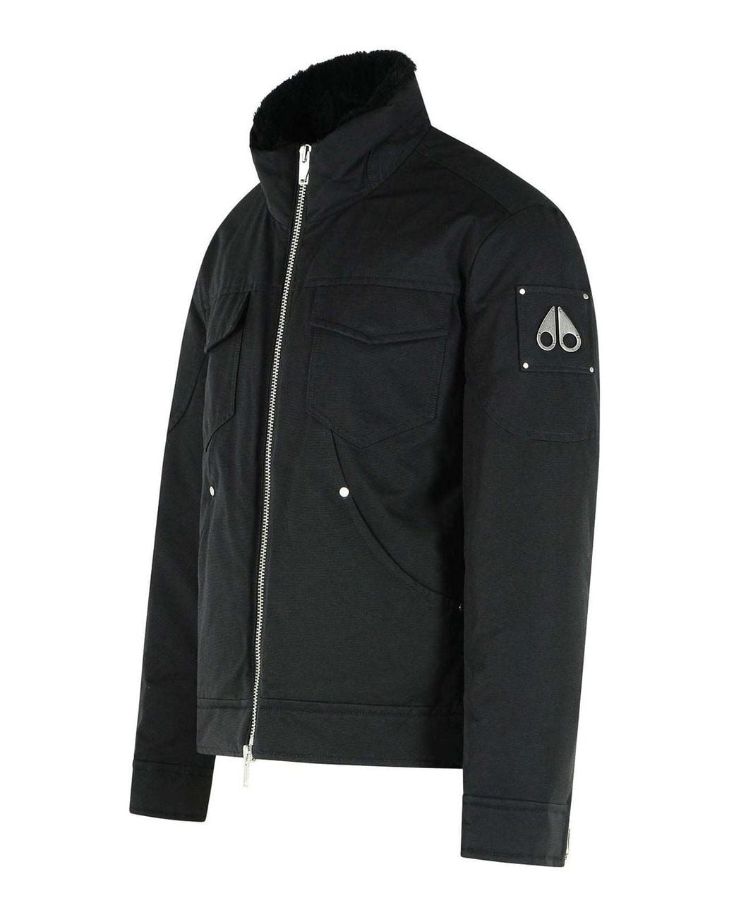 Moose Knuckles Black Falcon Cotton Blend Jacket for men