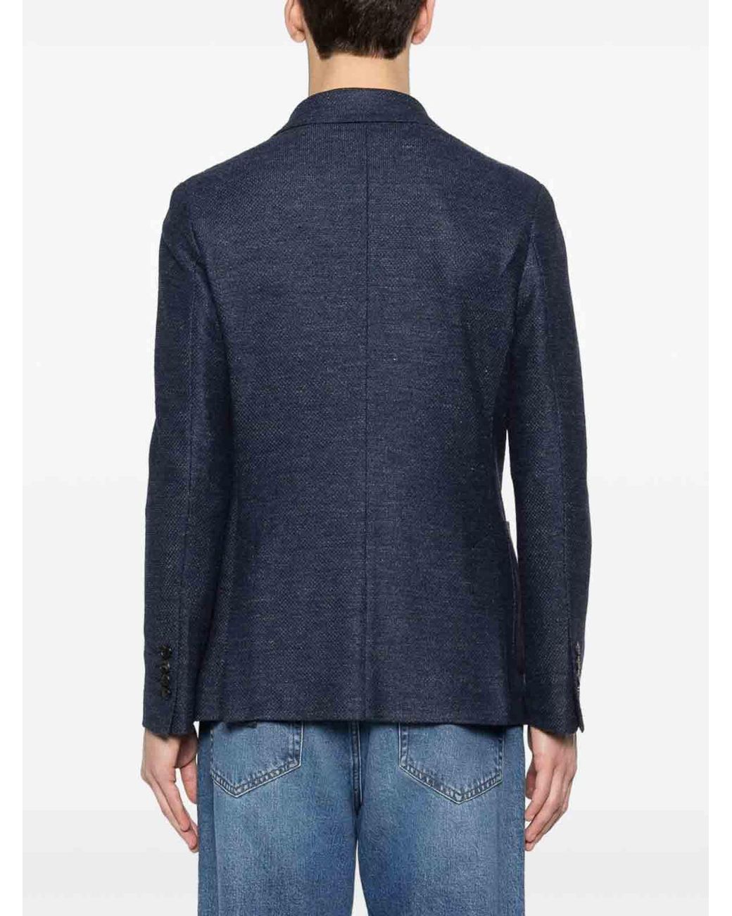 Circolo 1901 Blue Double-Breasted Wool Jacket for men