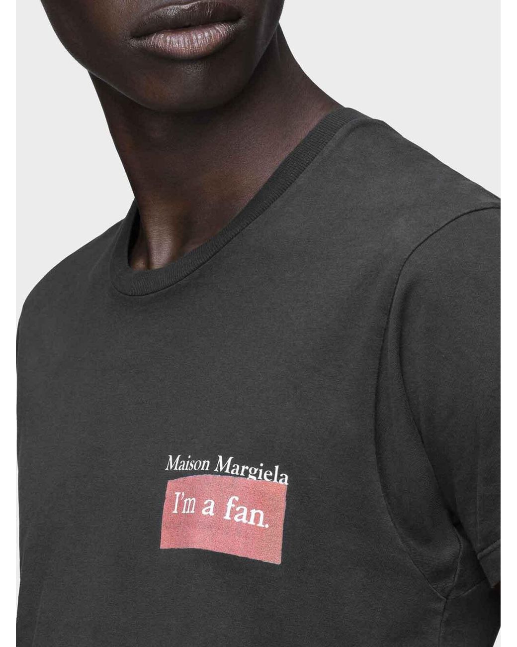 Maison Margiela Black Logo Patch T-Shirt for men