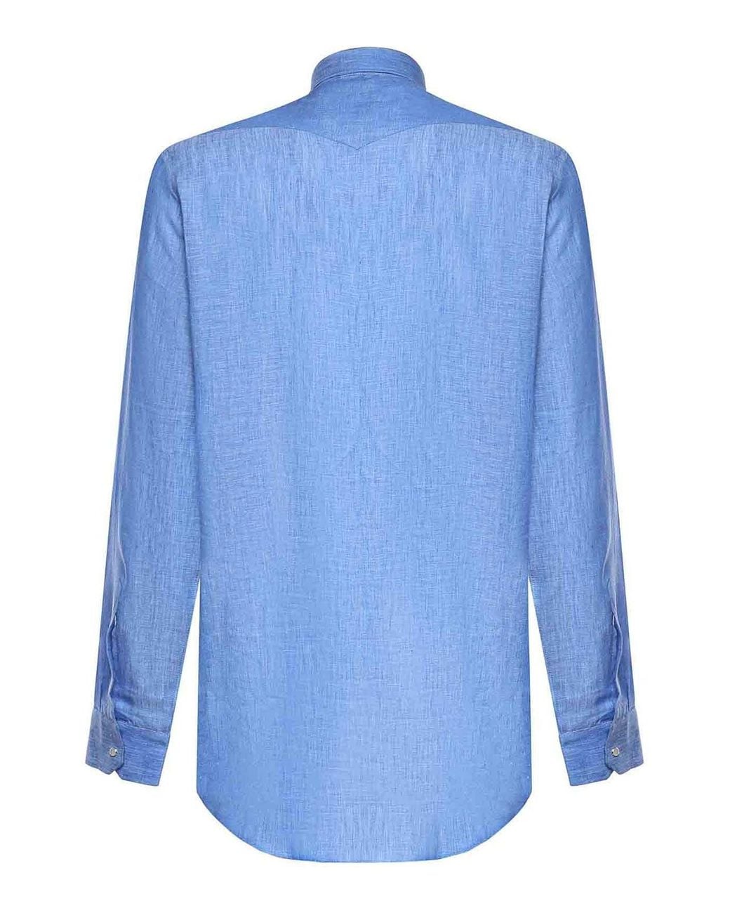 Sartorio Napoli Blue Texas Linen Shirt for men